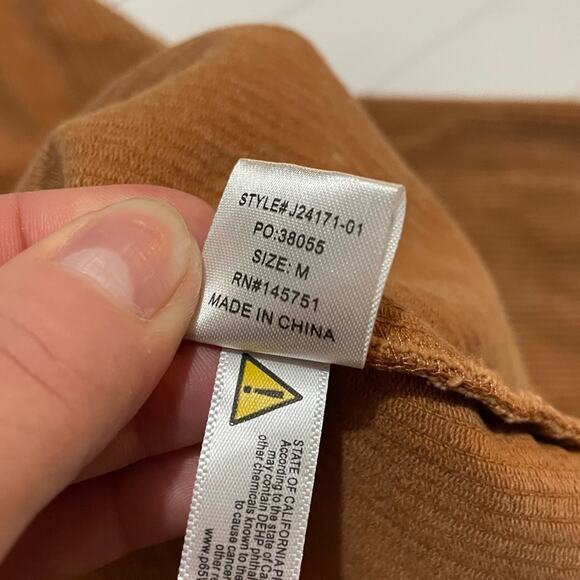 Peach Love Brown Tan Corduroy Chewed Raw Hem Jacket Women’s Size Medium - Picture 5 of 9
